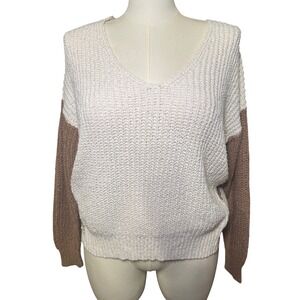 Daytrip Cream Brown Leopard‎ Print Twist Open Back V Neck Sweater